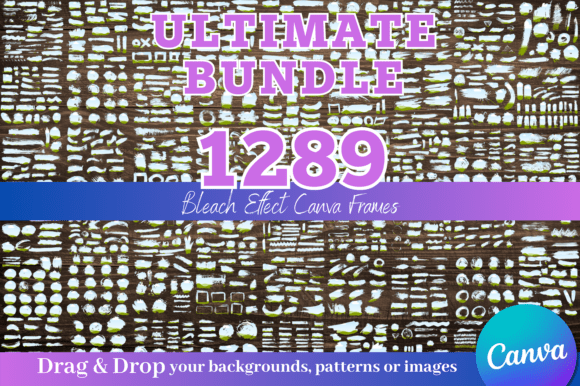 1289 Brush | Bleach Effect Canva Frames: Elevate Your Designs