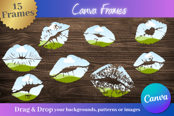 15 Custom Canva Frames Lip Shapes: Playful Design Assets