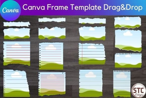 16 Torn Paper Border Canva Frames: Instant Texture for Your Designs