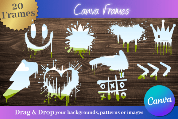 20 Custom Graffiti Canva Frames: Urban Edge for Digital Design