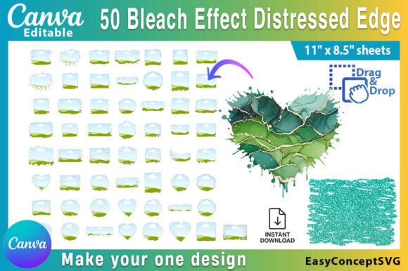 50 Canva Bleach Effect Distressed Edge Templates for Authentic Design