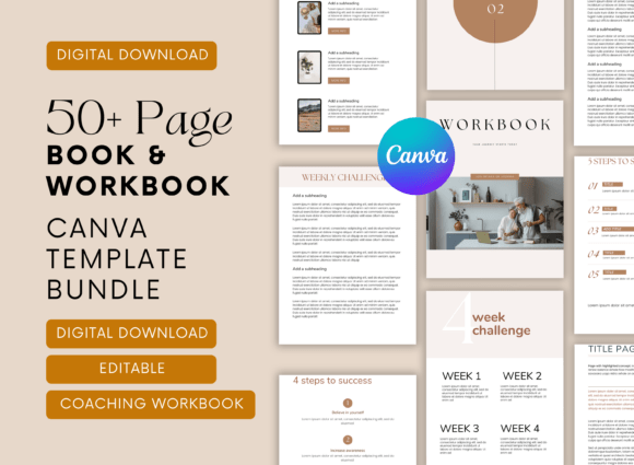 Create Professional Digital Products: The 50+ Page Ebook & Workbook Canva Template