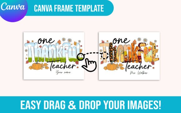 Custom Teacher Thanksgiving Canva Frame: A Cozy Design Asset