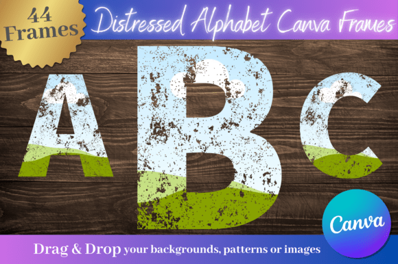 Distressed Alphabet Letters Canva Frames: Unlock Creative Texture