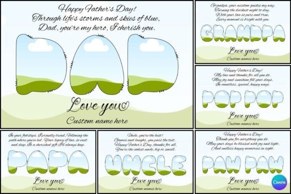 Father's Day Canva Frame Template: A Personalized Design Asset