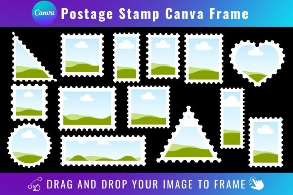 Postage Stamp Canva Frame Sets for Instant Vintage Style