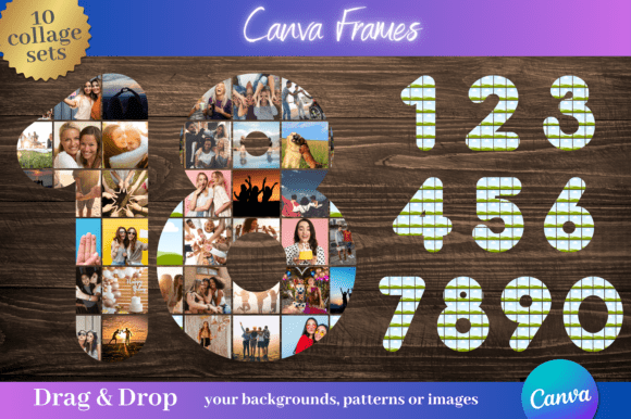 Transform Your Visuals with 10 Number Photo Collage Canva Frames