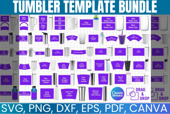 Tumbler Canva Editable Template Bundle for Creators